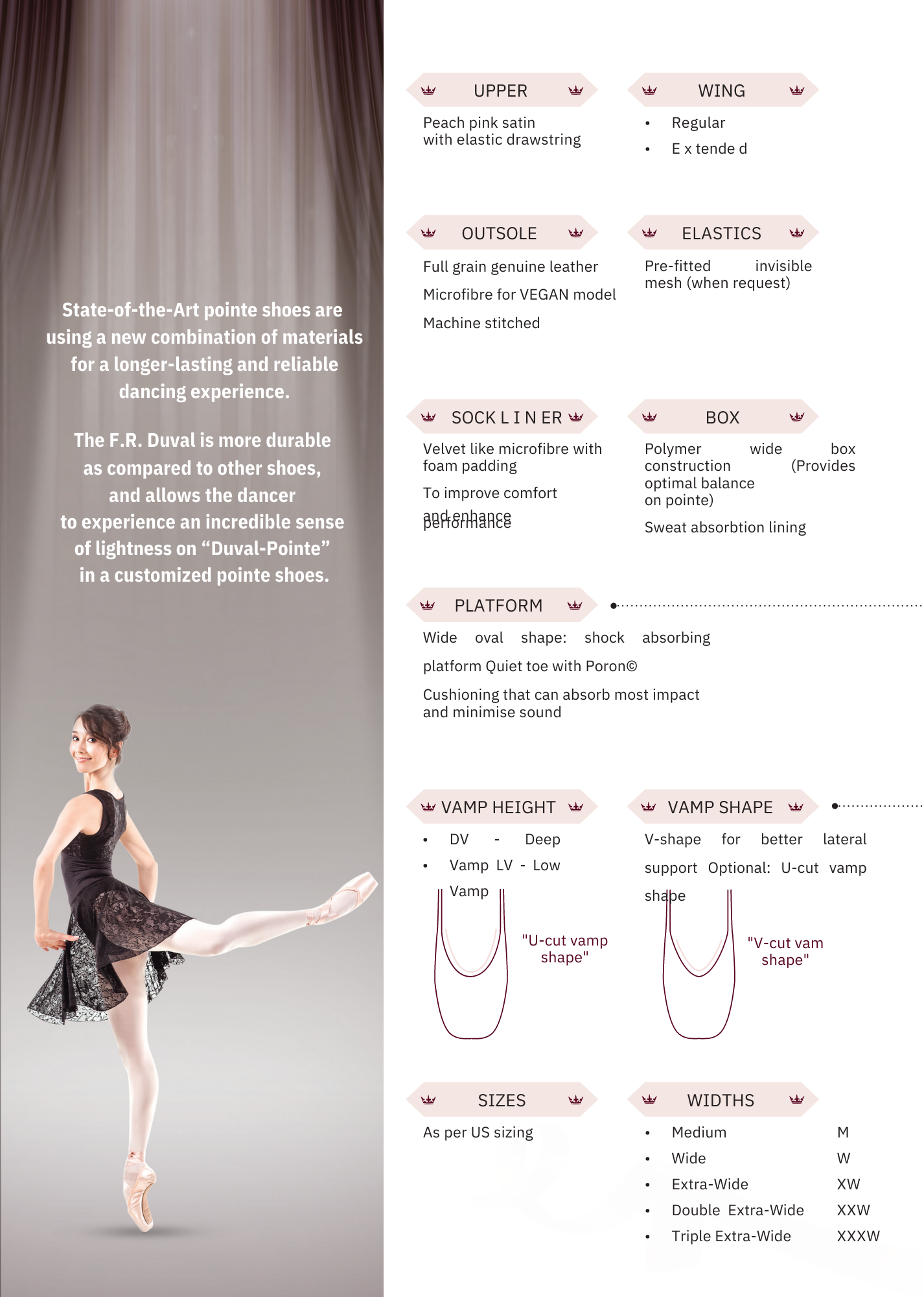 FR Duval Pointe Shoes REGULAR Shank